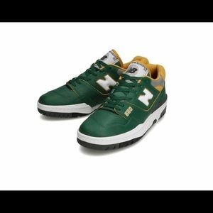 new balance 550 dark green gold worn once